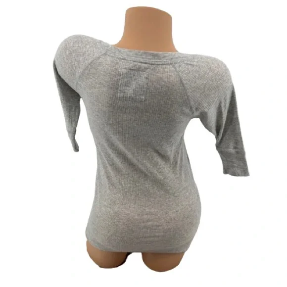 NWT VTG Y2K PINK Victoria’s Secret University of Pink Ribbed Thermal Henley Top - Picture 7 of 13